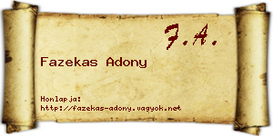 Fazekas Adony névjegykártya